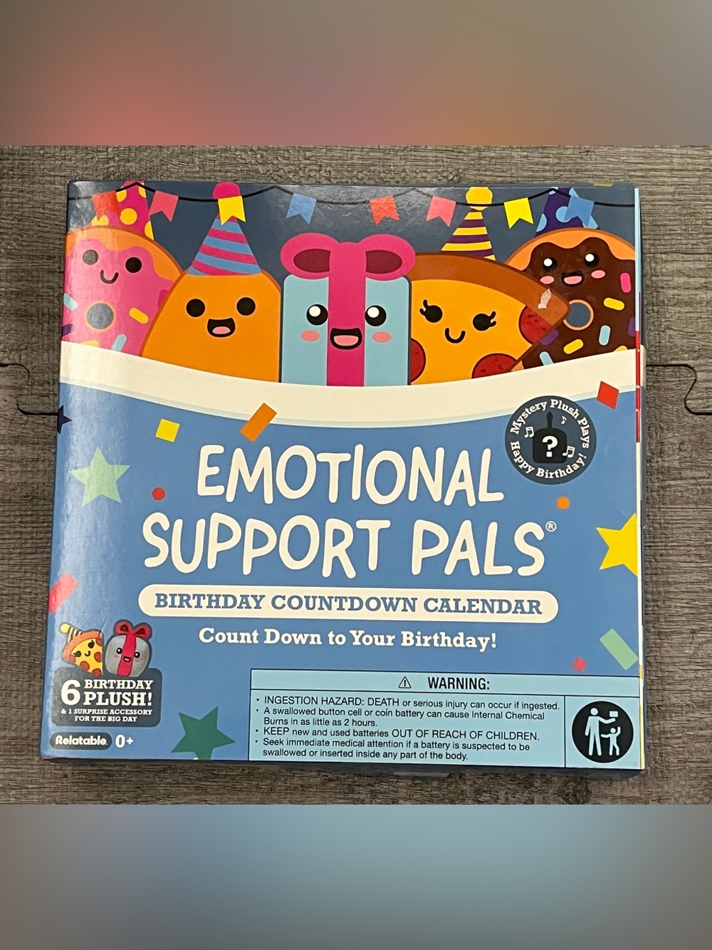 Relatable Emotional Support Pals Birthday Countdown Calendar, 7 Plush